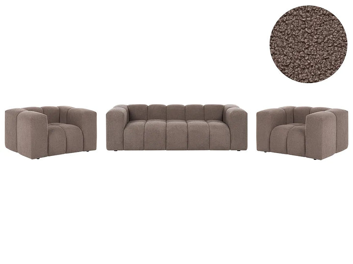 Living Room Set 5 Seater Boucle Taupe Rochdale