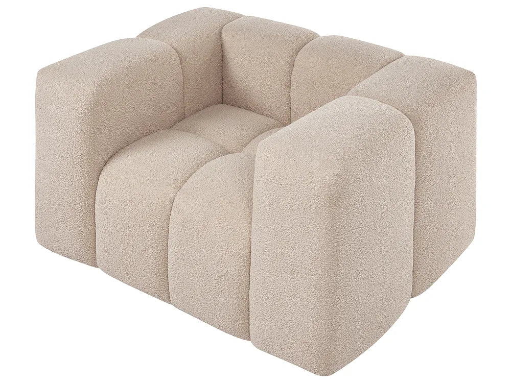 Living Room Set 5 Seater Boucle Beige Rochdale