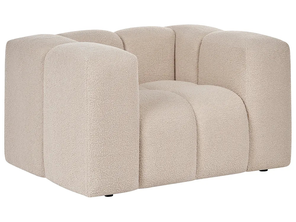 Living Room Set 5 Seater Boucle Beige Rochdale