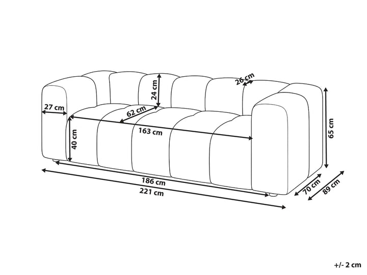Sofa 3 Seater Boucle Beige Rochdale