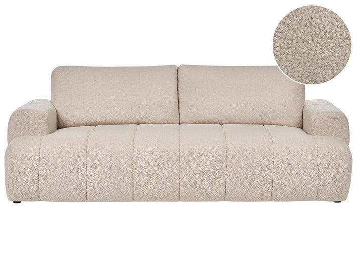 Sofa 3 Seater Boucle Beige Bolton