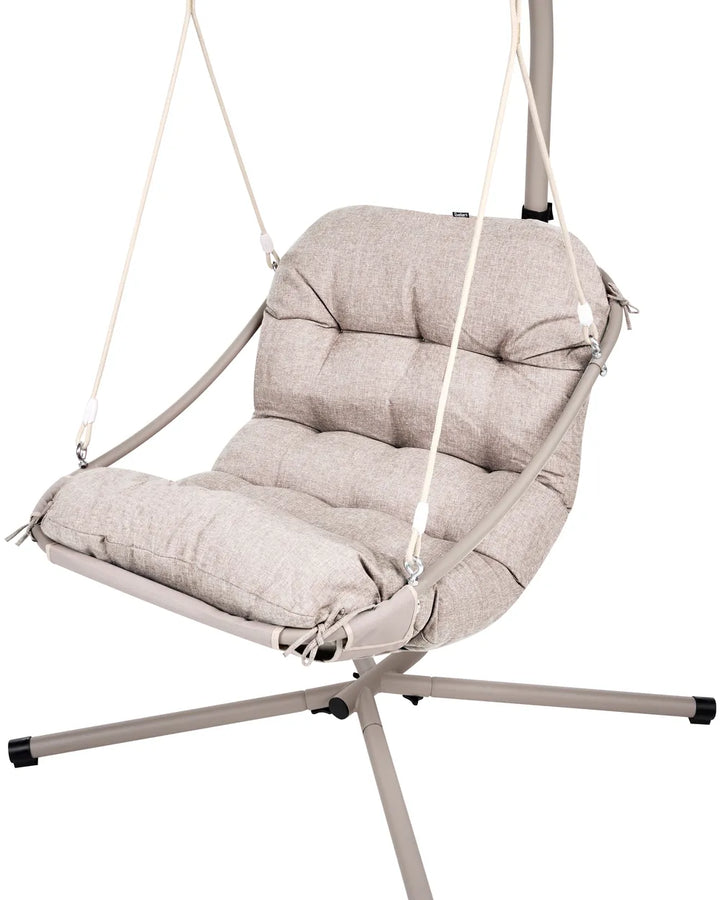 Hanging Chair with Stand Metal Beige Assiatou