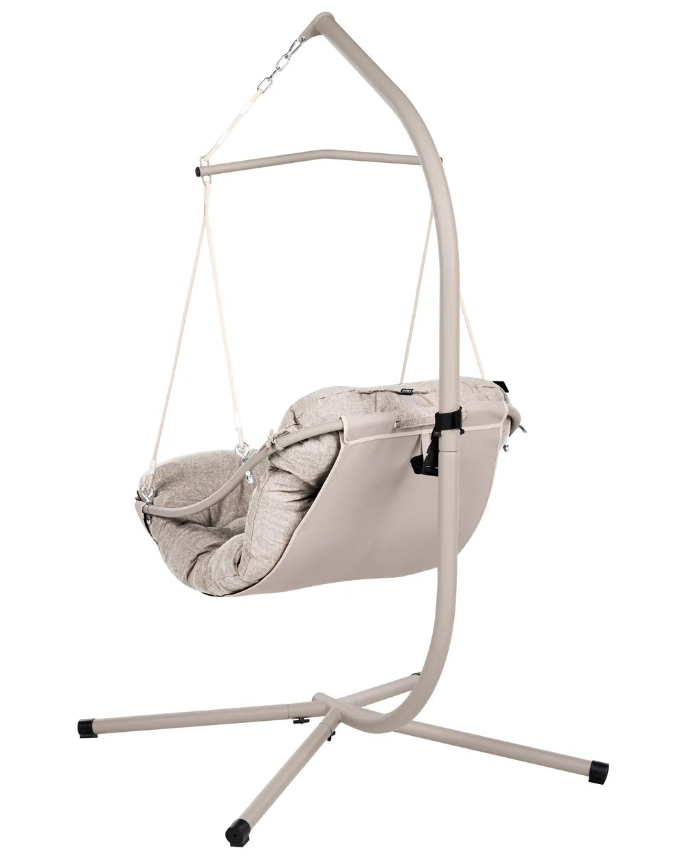 Hanging Chair with Stand Metal Beige Assiatou