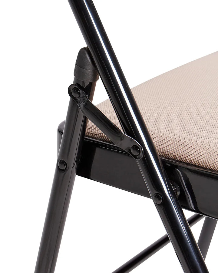 Set of 4 Folding Chairs Metal Beige/ Black Blankumsee