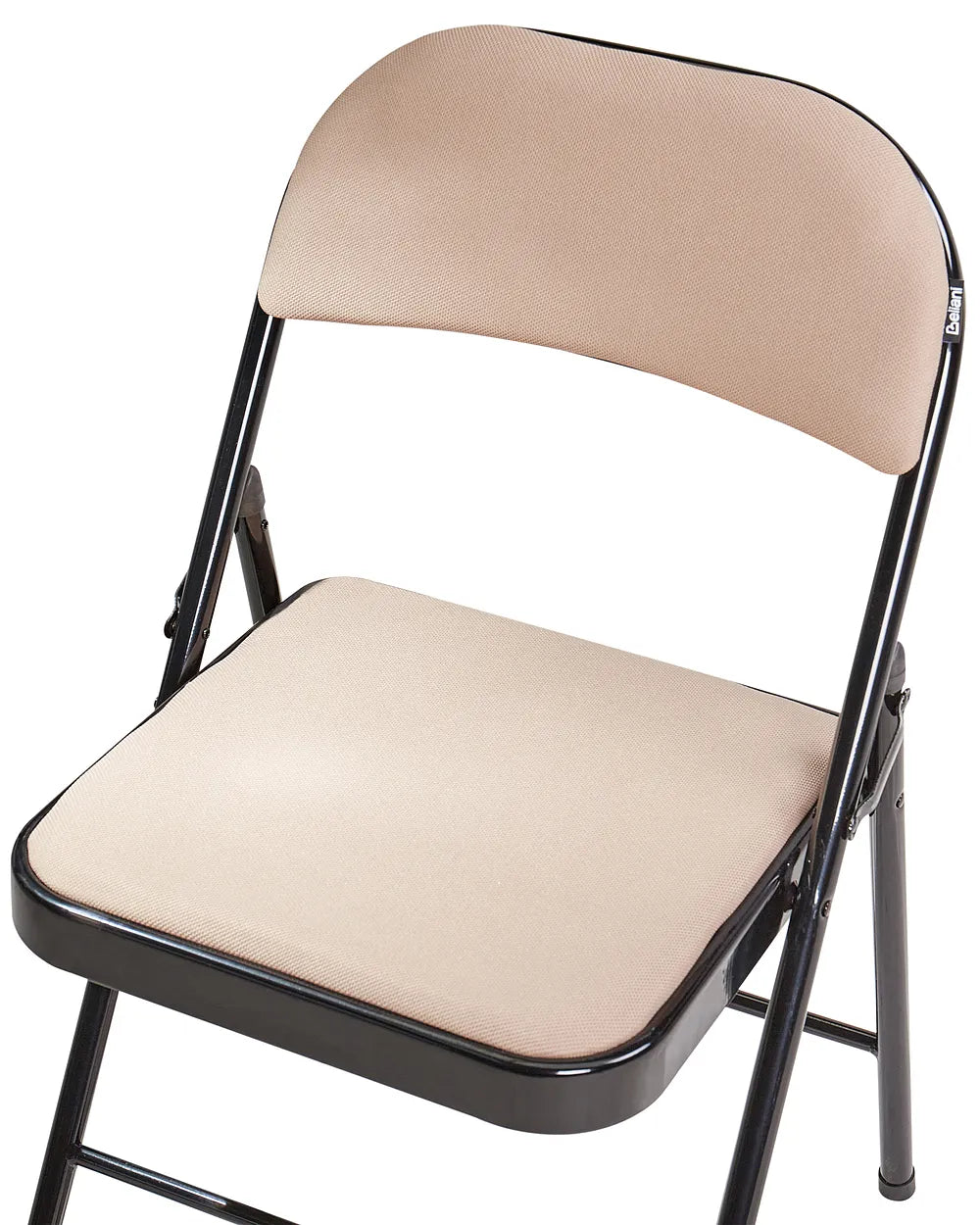 Set of 4 Folding Chairs Metal Beige/ Black Blankumsee