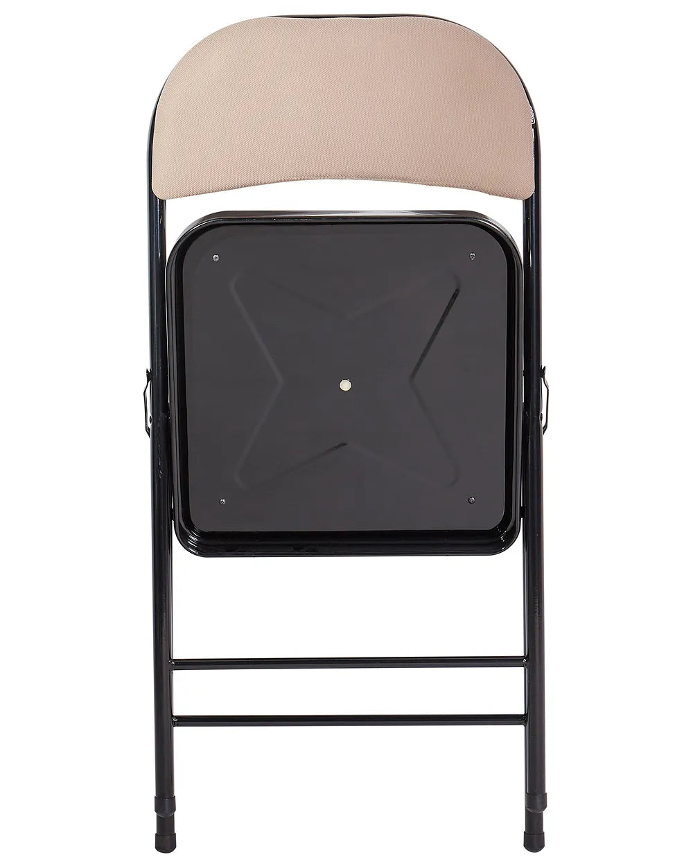 Set of 4 Folding Chairs Metal Beige/ Black Blankumsee