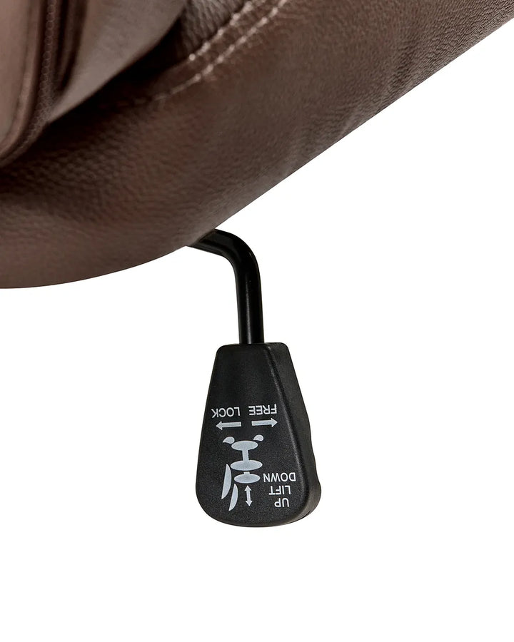 Massage Chair with Heating Leather Dark Brown Chemika