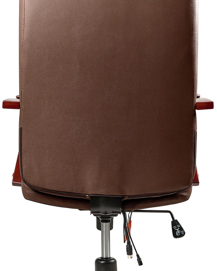 Massage Chair with Heating Leather Dark Brown Chemika