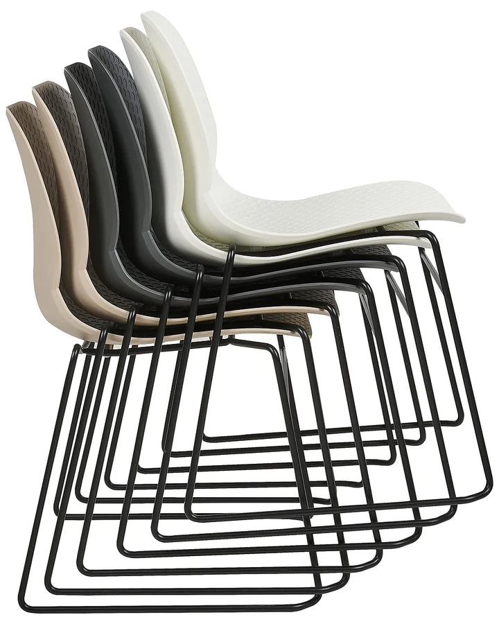 Set of 4 Conference Chairs Beige Reeves