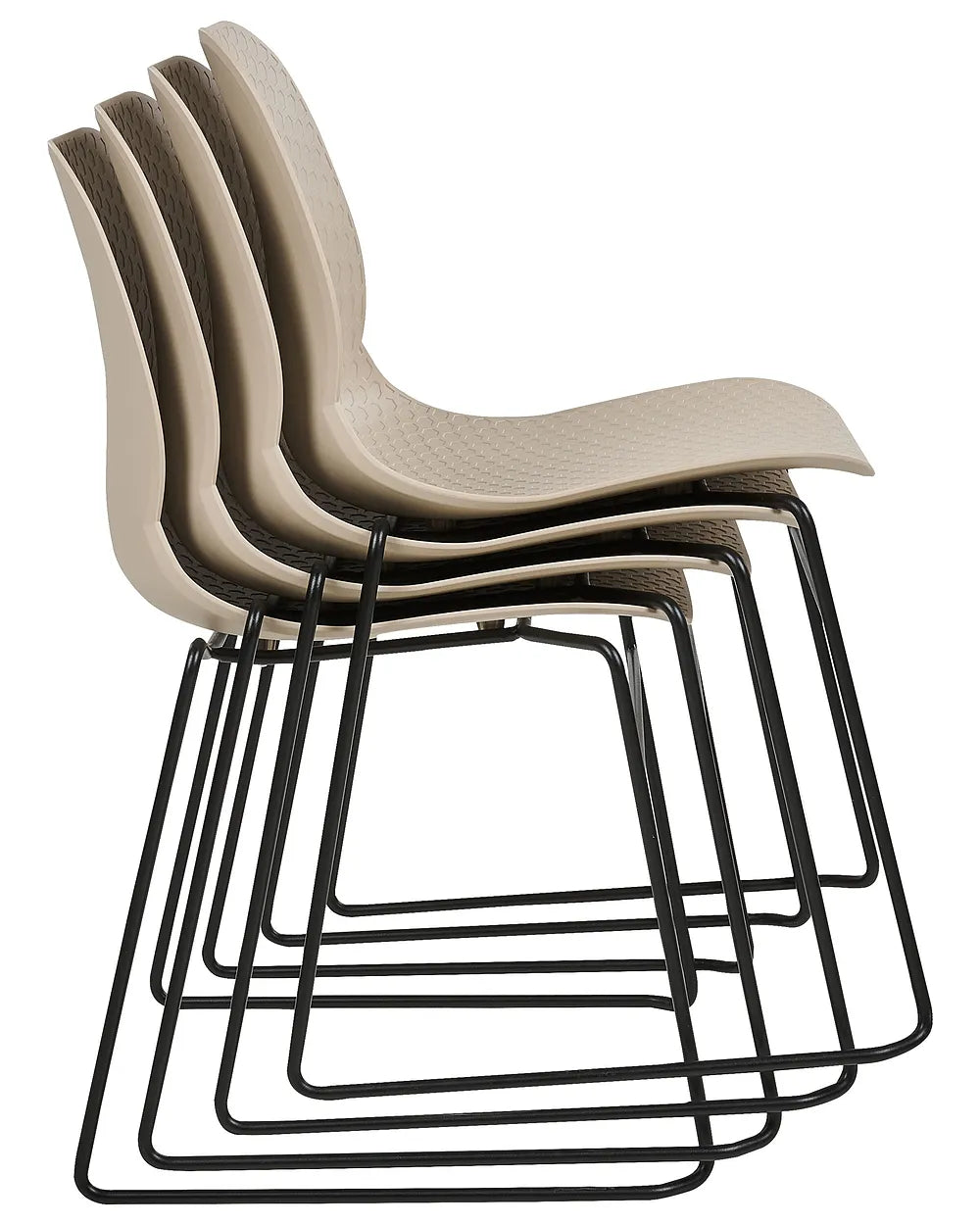 Set of 4 Conference Chairs Beige Reeves