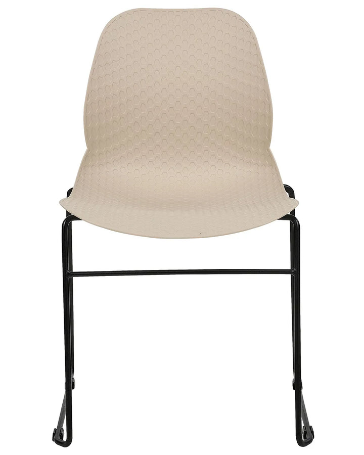Set of 4 Conference Chairs Beige Reeves