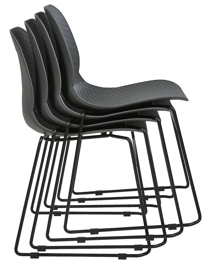 Set of 4 Conference Chairs Dark Grey Reeves