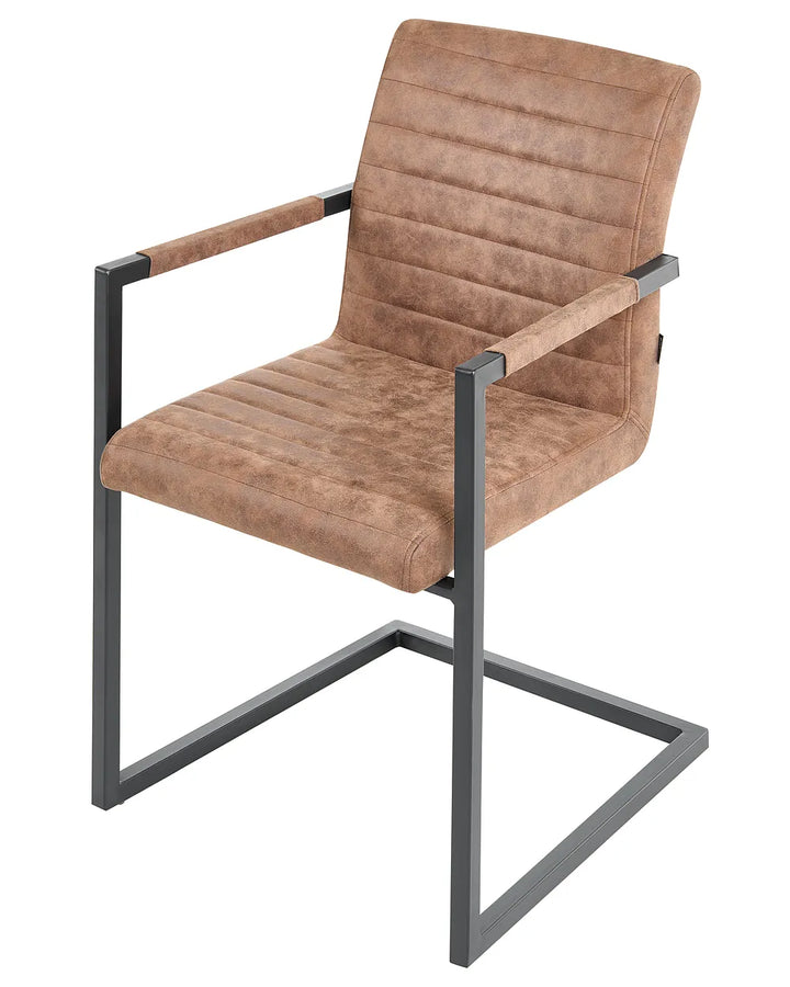 Set of 2 Conference Chairs Faux Leather Brown Jen