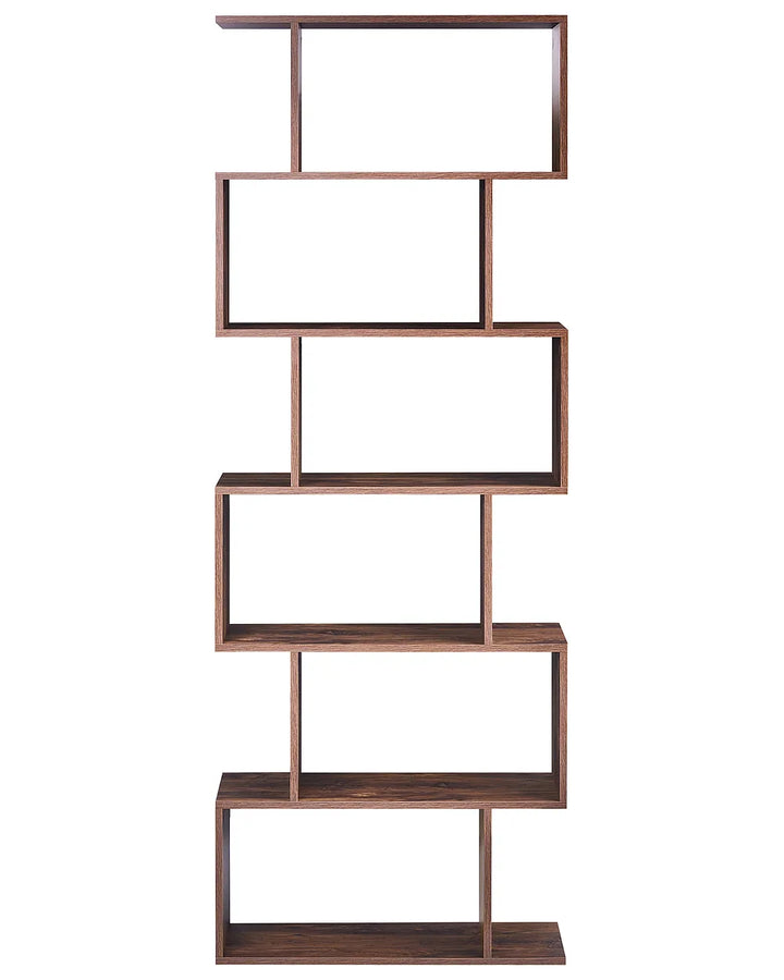 6 Tier Bookcase 191 cm Dark Brown Ezra