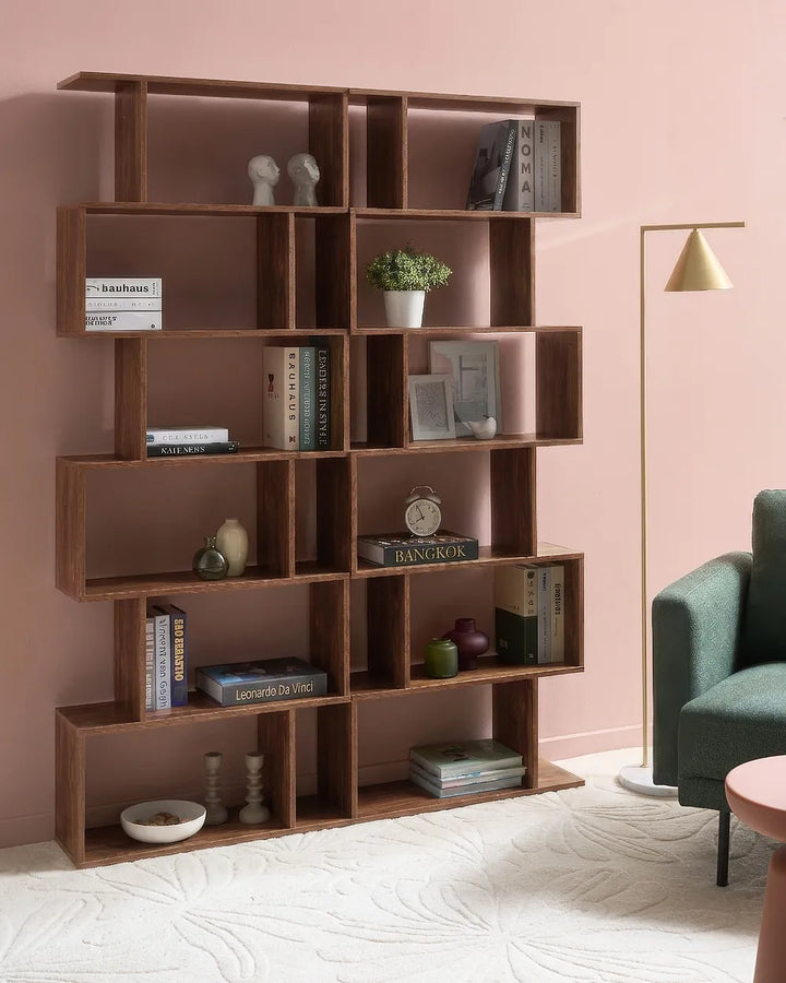 6 Tier Bookcase 191 cm Dark Brown Ezra