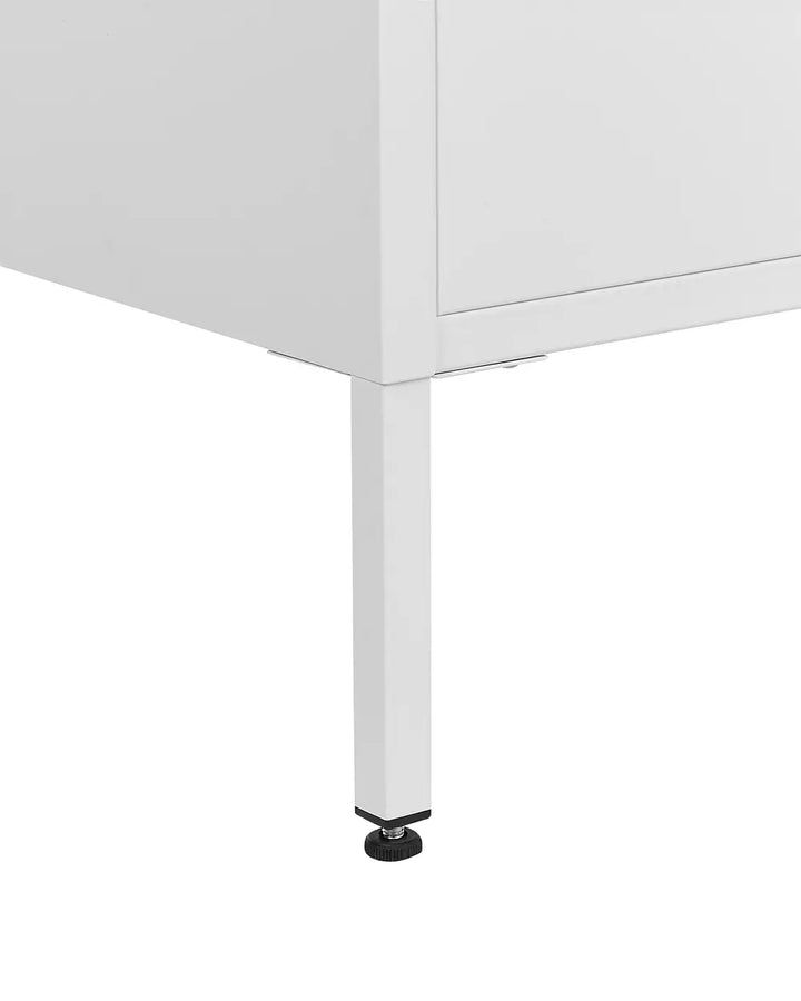 Glass Display Sideboard 80 cm Metal White Choinski