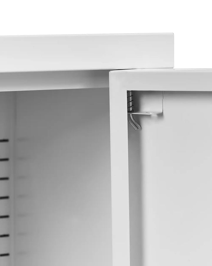 Glass Display Sideboard 80 cm Metal White Choinski