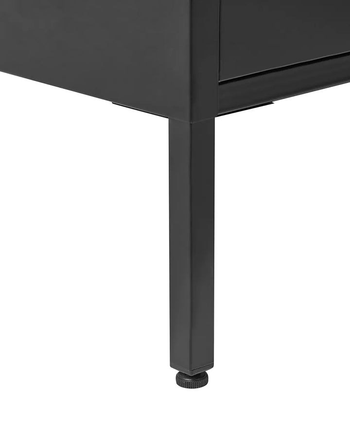 Glass Display Sideboard 80 cm Metal Black Choinski