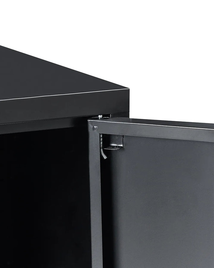 Glass Display Sideboard 80 cm Metal Black Choinski