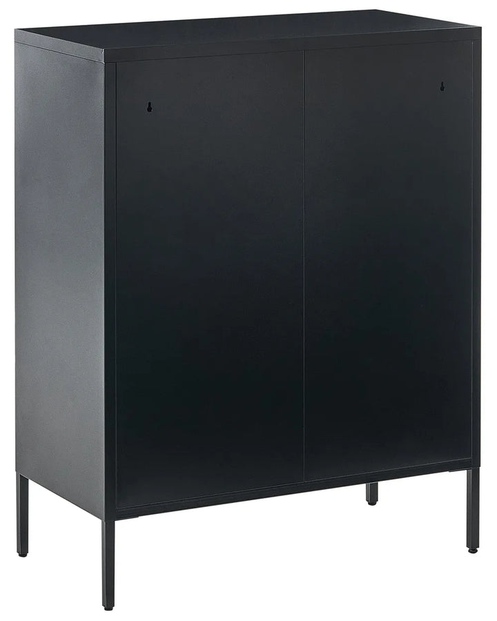 Glass Display Sideboard 80 cm Metal Black Choinski