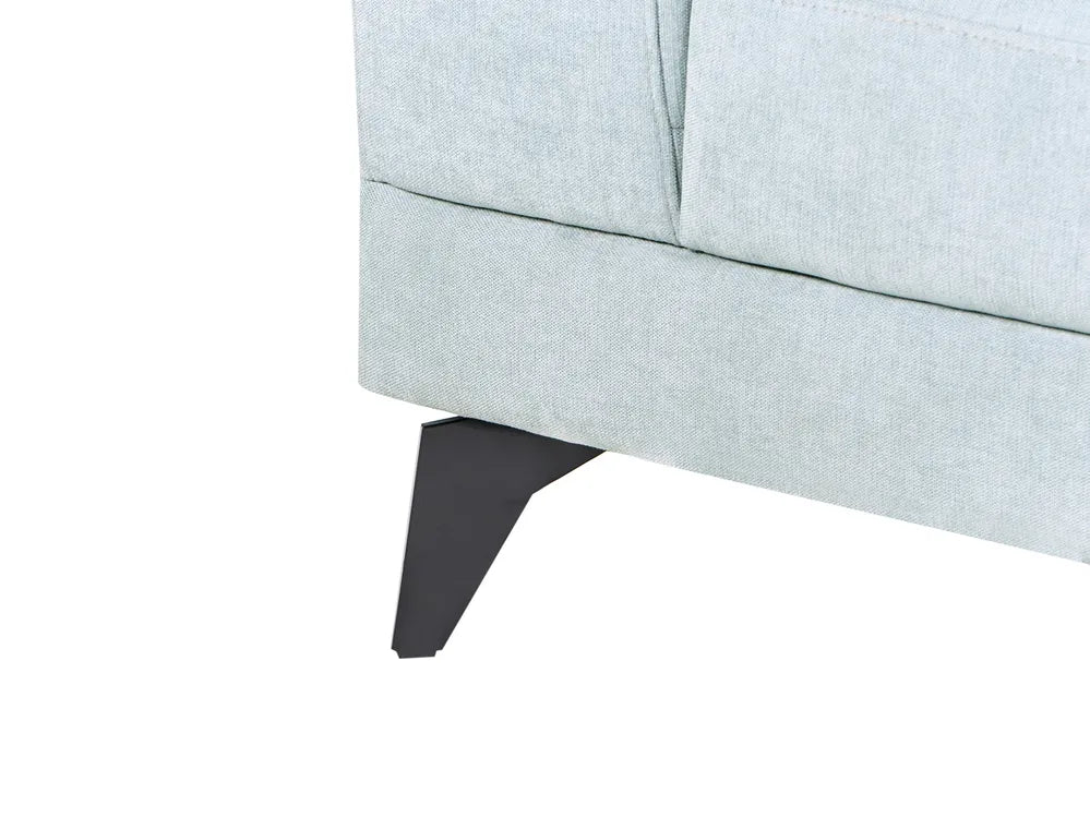 Sofa 4 Seater Faux Linen Light Blue Azori