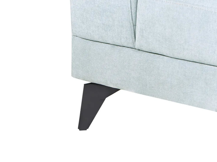 Sofa 4 Seater Faux Linen Light Blue Azori