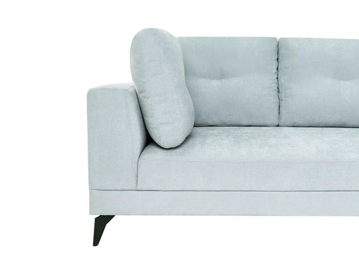 Sofa 4 Seater Faux Linen Light Blue Azori