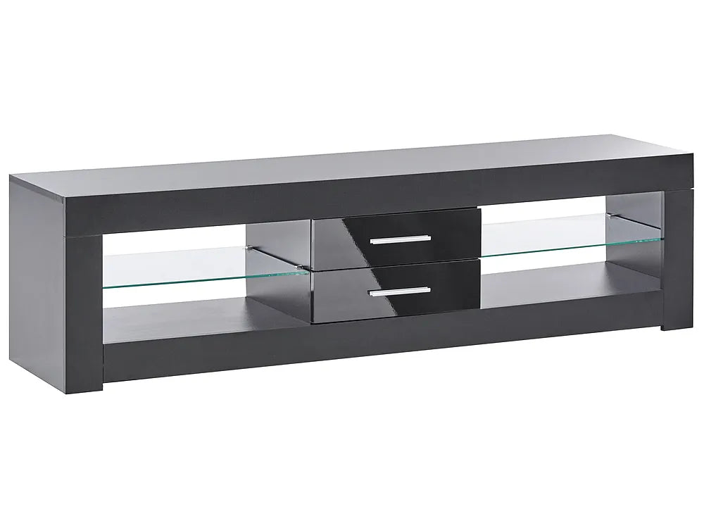 Black TV stand with storage
