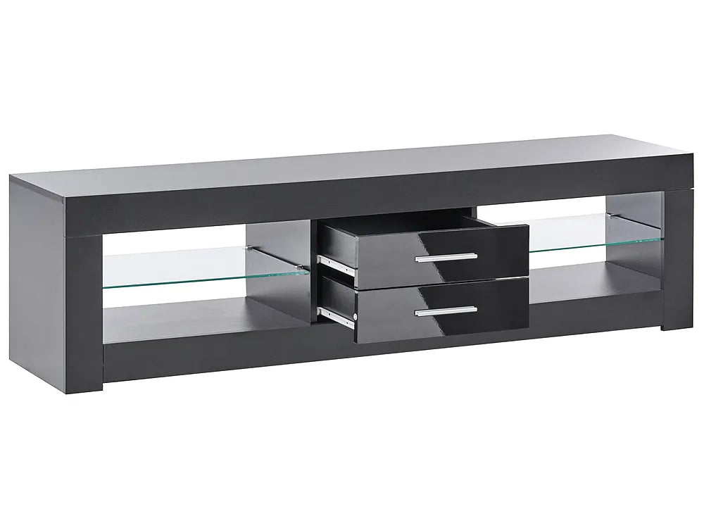 Black entertainment unit with storage