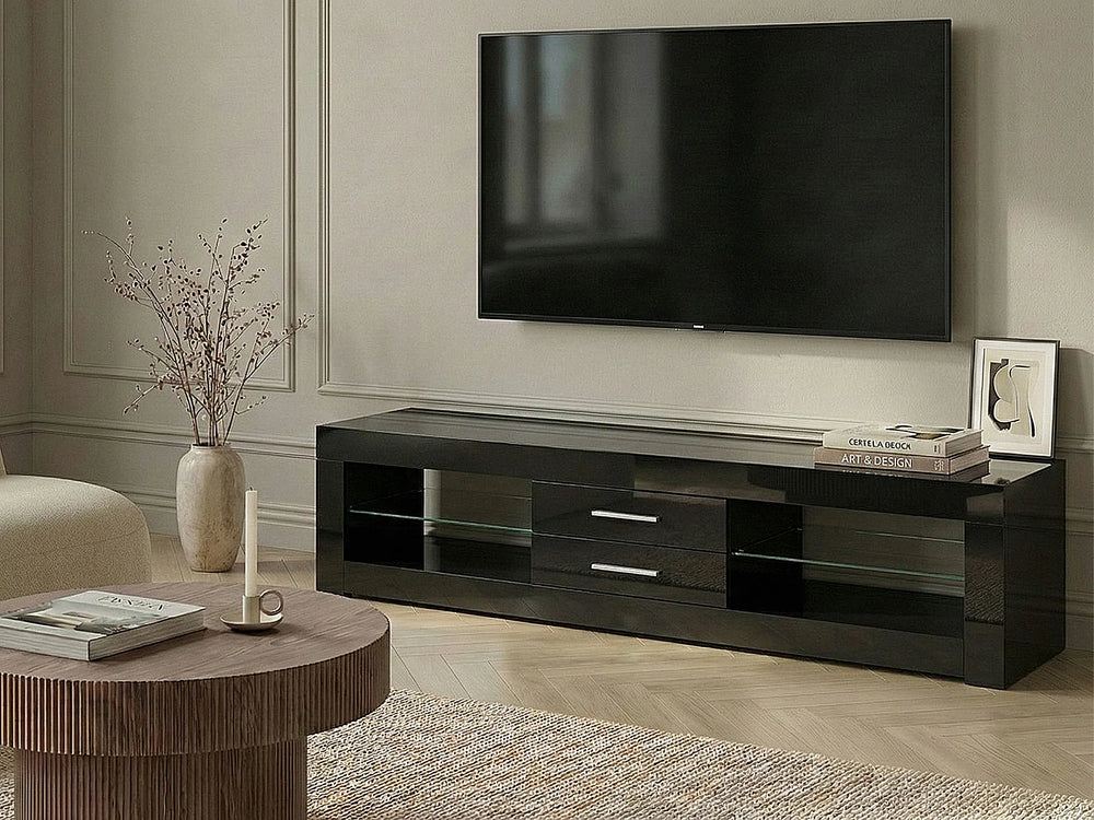 Modern black TV unit