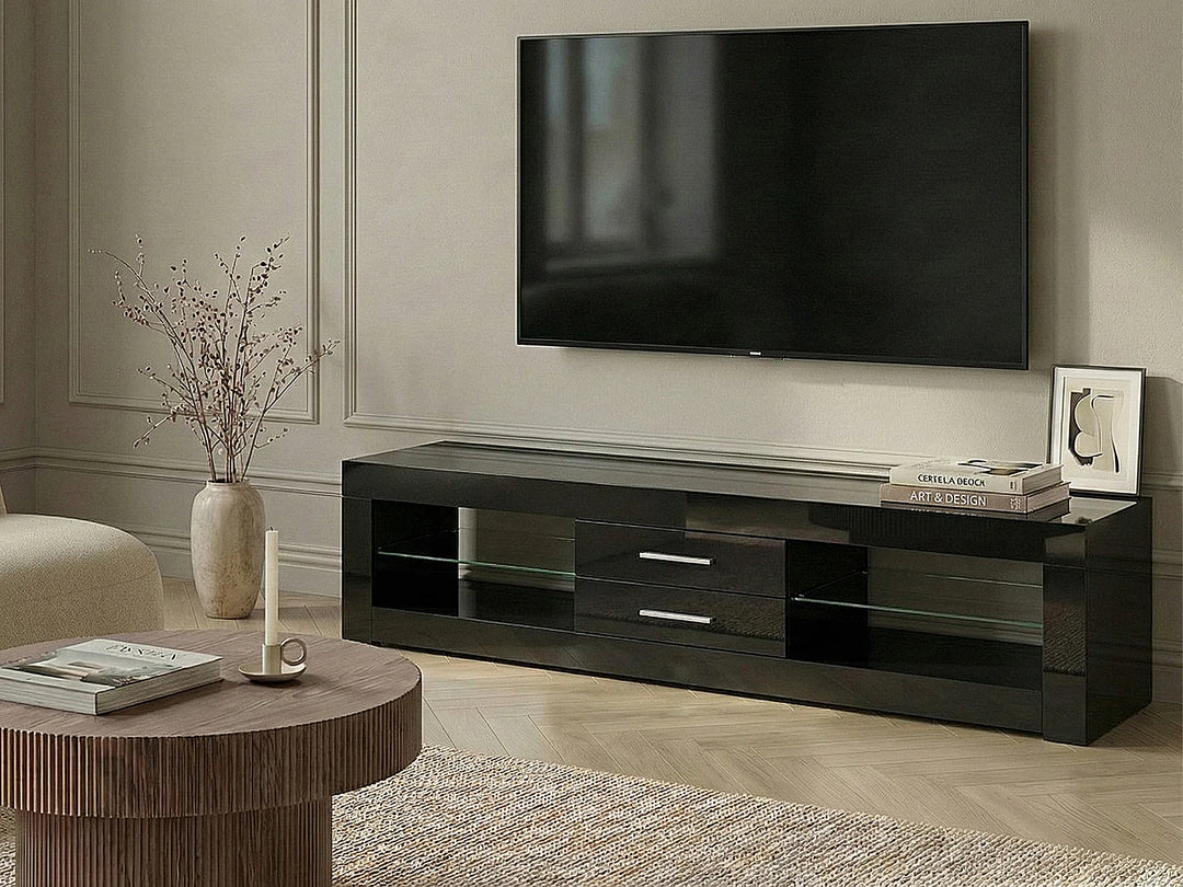 Modern black TV unit