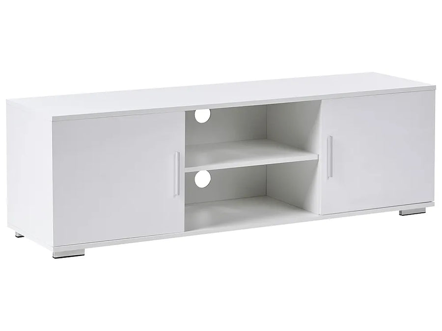White TV stand with storage