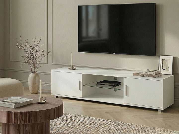 Modern white TV unit