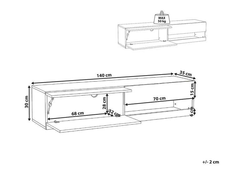 TV Stand with LED White Zukowski