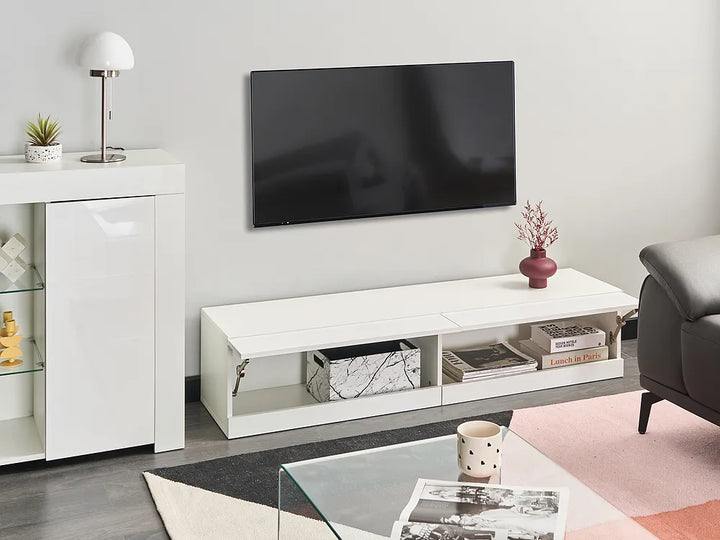 Modern white LED TV stand