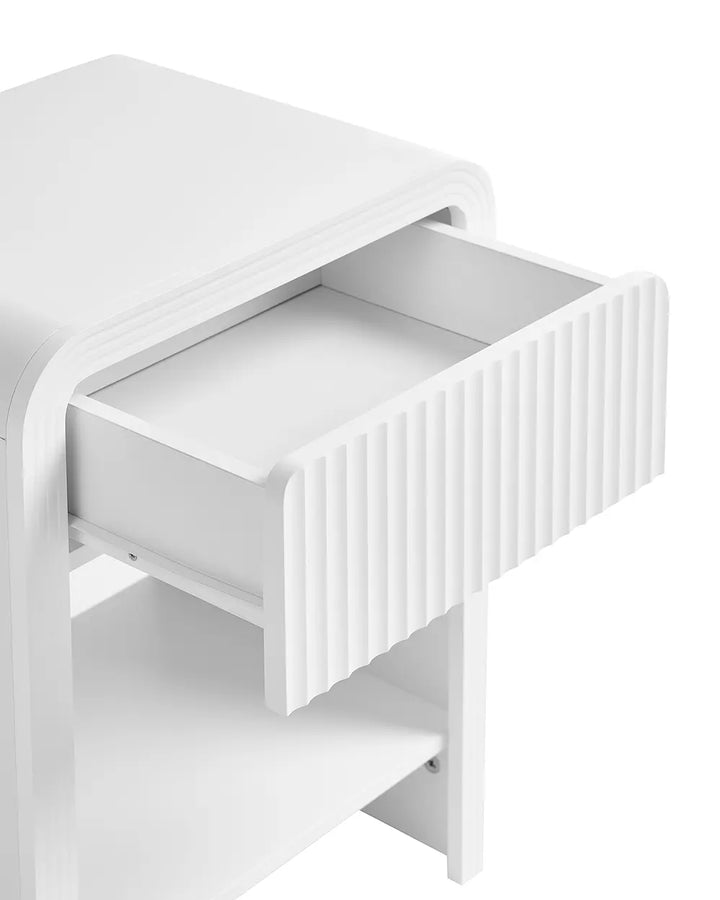 1 Drawer Bedside Table White Sayveon