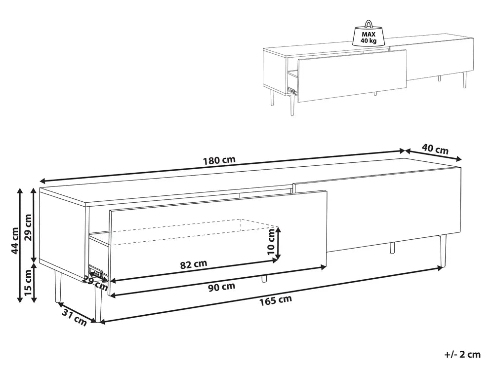 TV Stand Light Ash Wood Travero