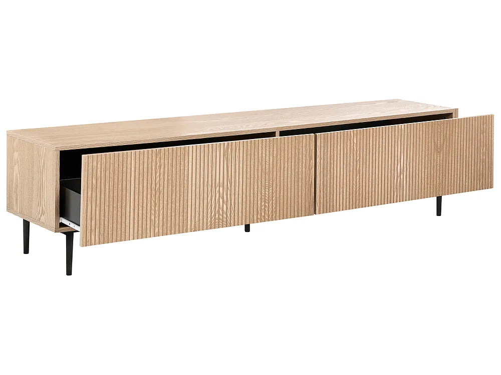 Modern light wood entertainment unit