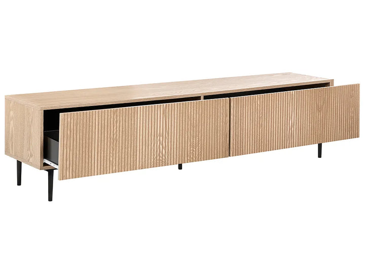 Modern light wood entertainment unit