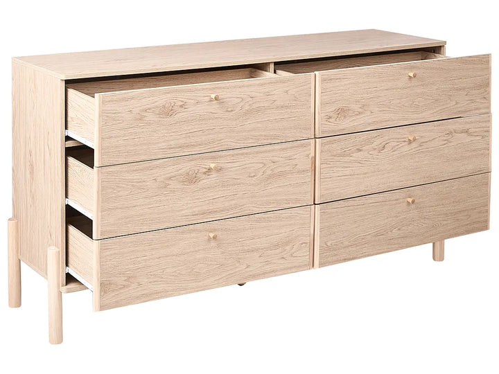 6 Drawer Chest Light Brown Aichele