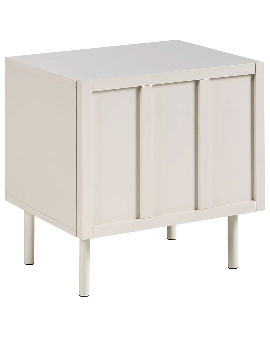 White side table with a cabinet on a white background