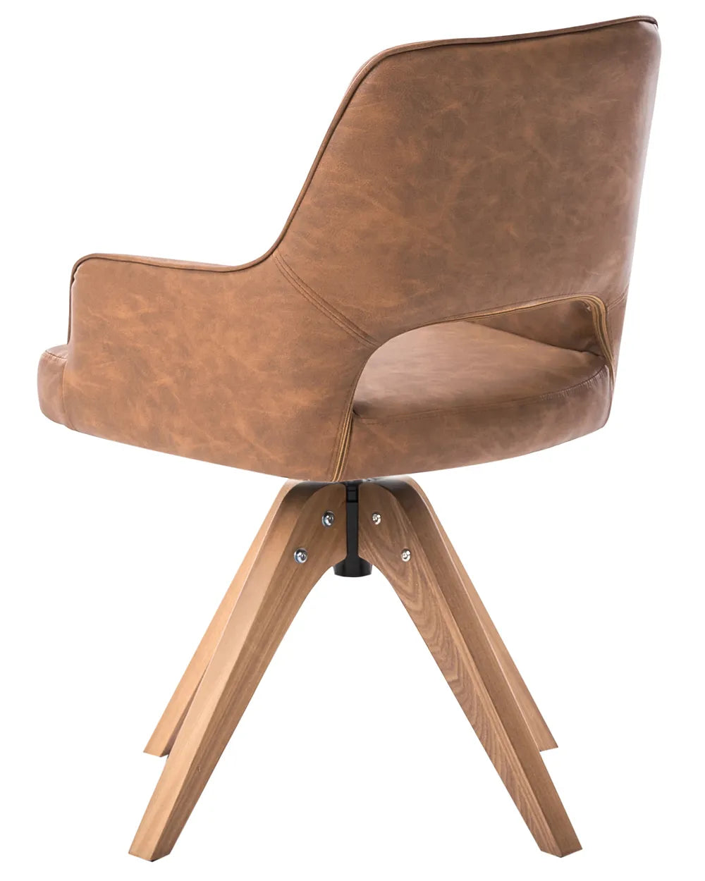 Dining Chair Swivel Faux Leather Brown Ciara