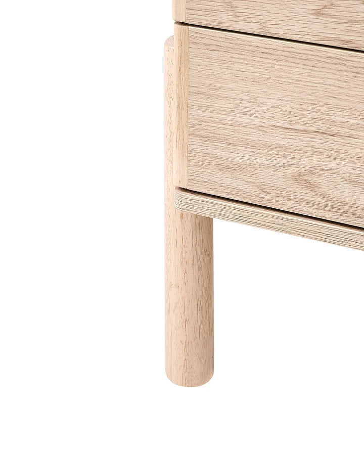 2 Drawer Bedside Table Light Brown Aichele