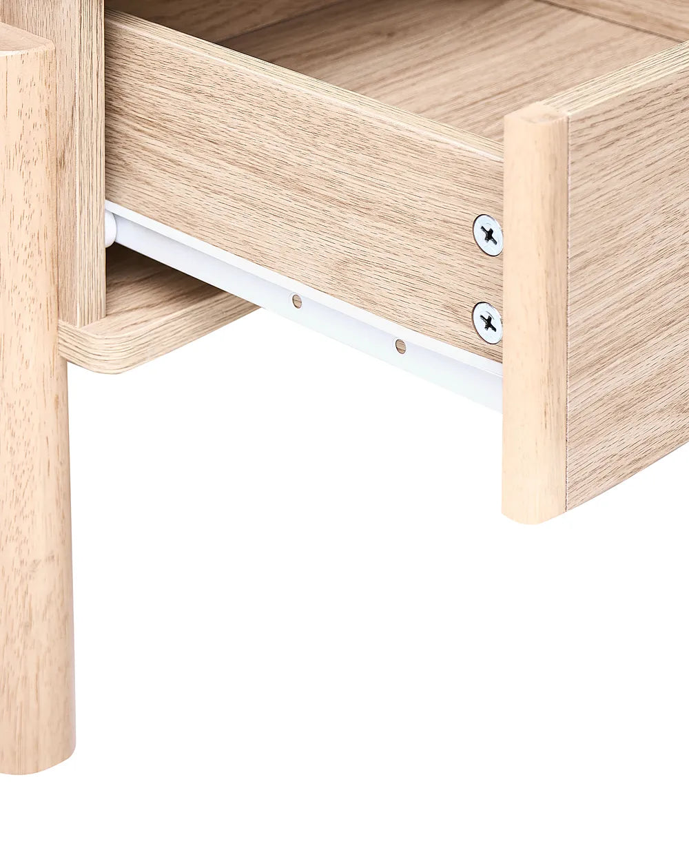 2 Drawer Bedside Table Light Brown Aichele