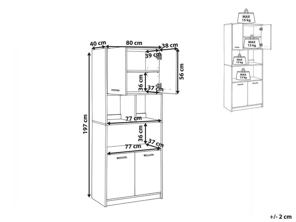 4 Door Bookcase Grey/ White Paxton