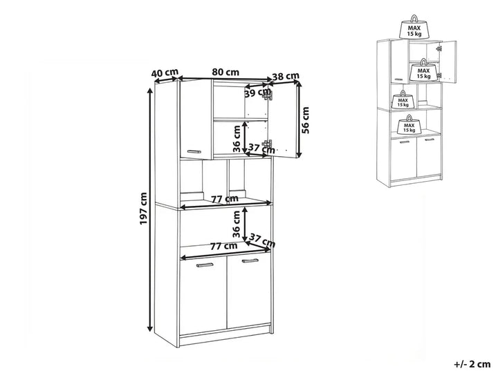 4 Door Bookcase Grey/ White Paxton