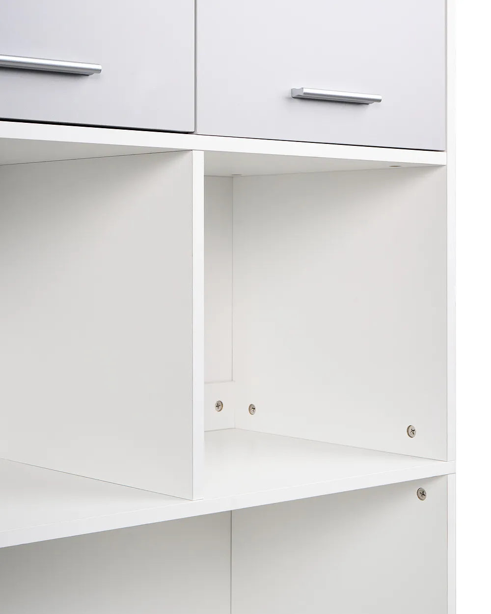 4 Door Bookcase Grey/ White Paxton