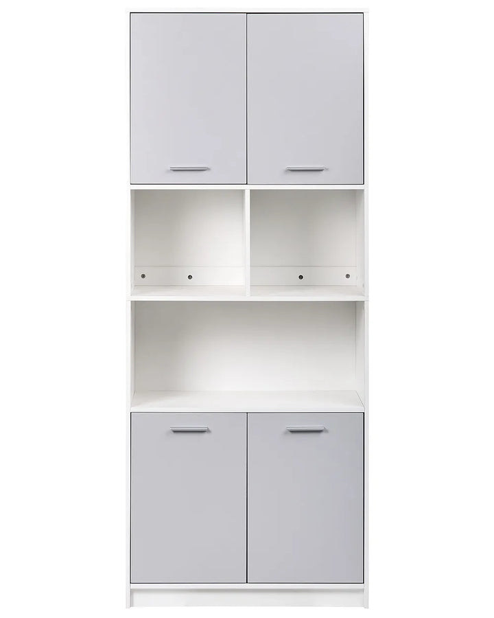 4 Door Bookcase Grey/ White Paxton