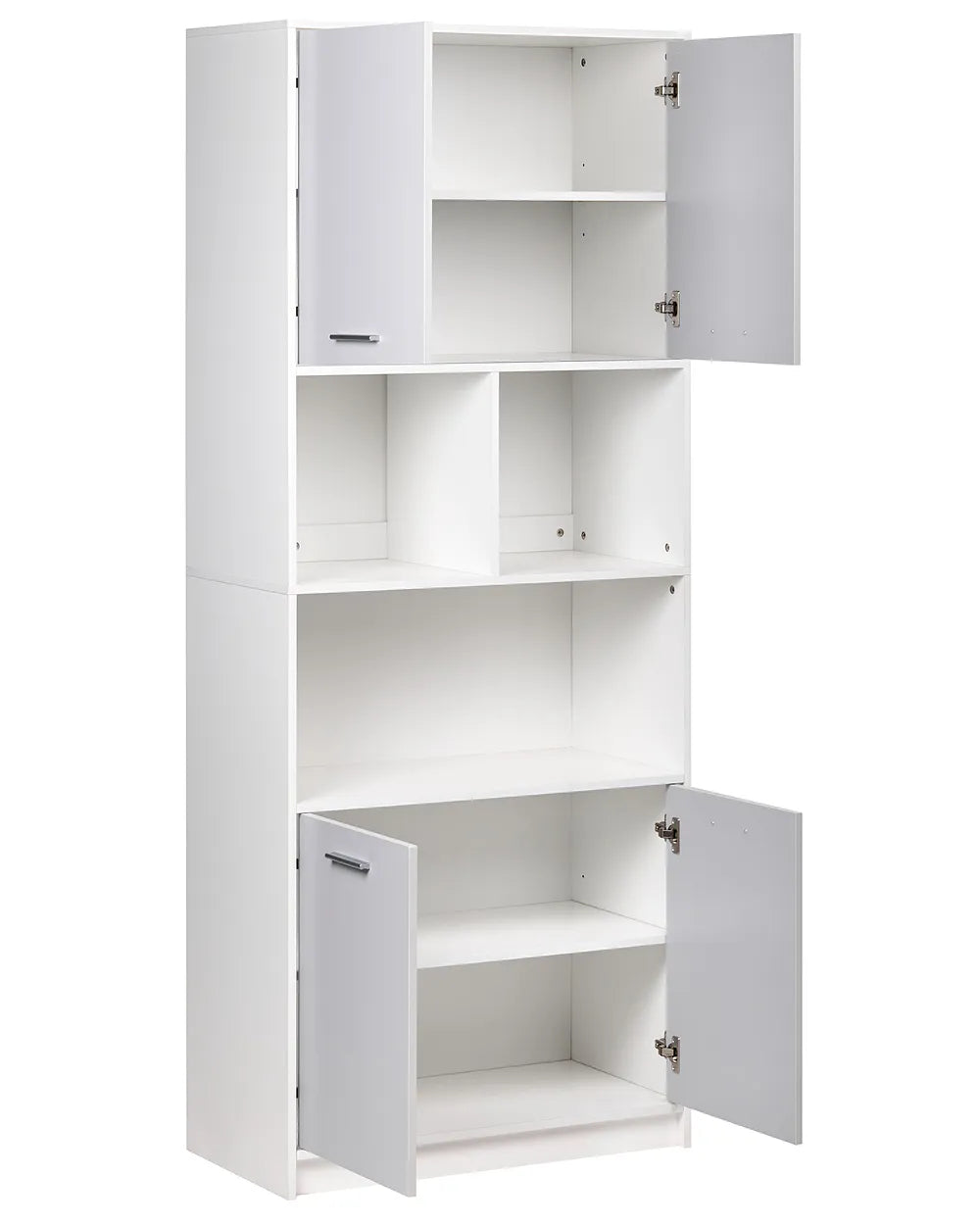 4 Door Bookcase Grey/ White Paxton
