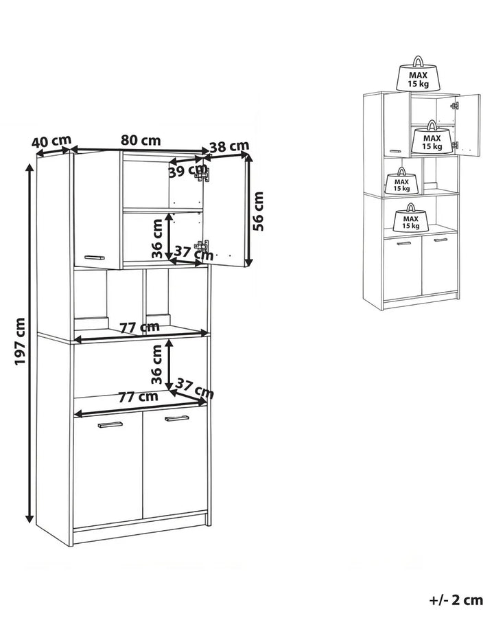 4 Door Bookcase Brown/ Black Paxton